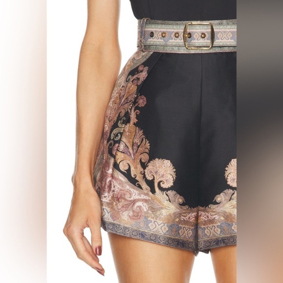 Zimmermann Illustration Black Paisley Women's Shorts - Picture 4 of 11